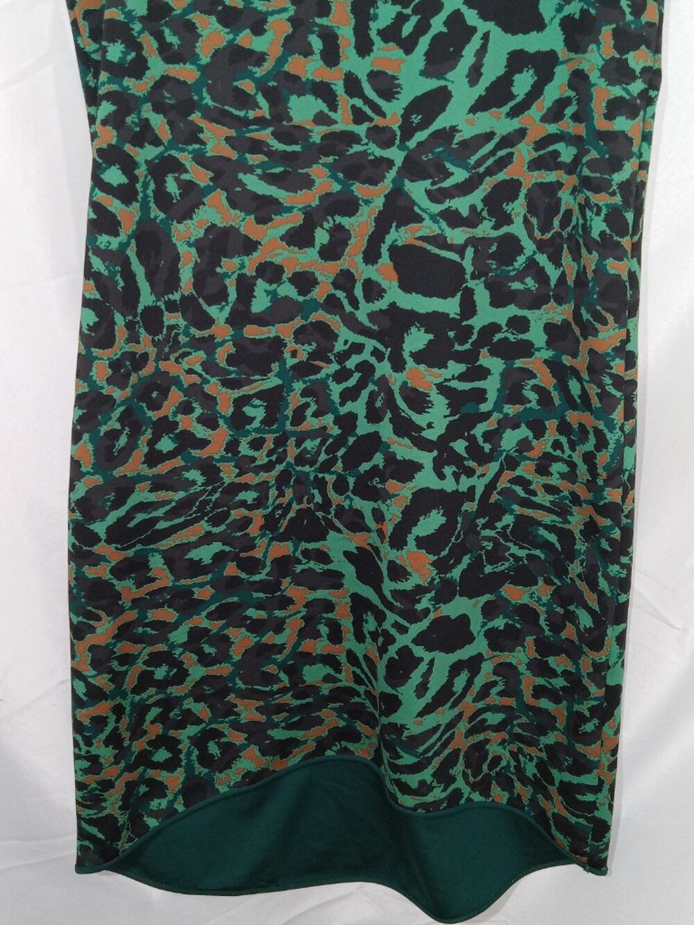 Chico's Size 2 Ponte Scuba Knit Dress Womens L Animal Print High Low Career EUC - Picture 5 of 12